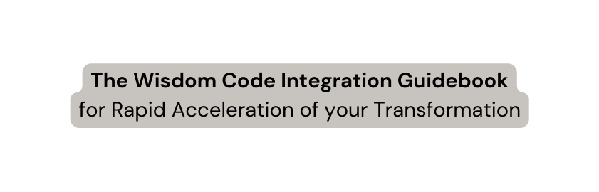 The Wisdom Code Integration Guidebook for Rapid Acceleration of your Transformation